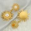 Новая модная высококлассная бижутерия, серьги-подсолнухи с жемчугом, титановая сталь 18k, ретро, универсальные, персонализированные серьги-цветы для женщин