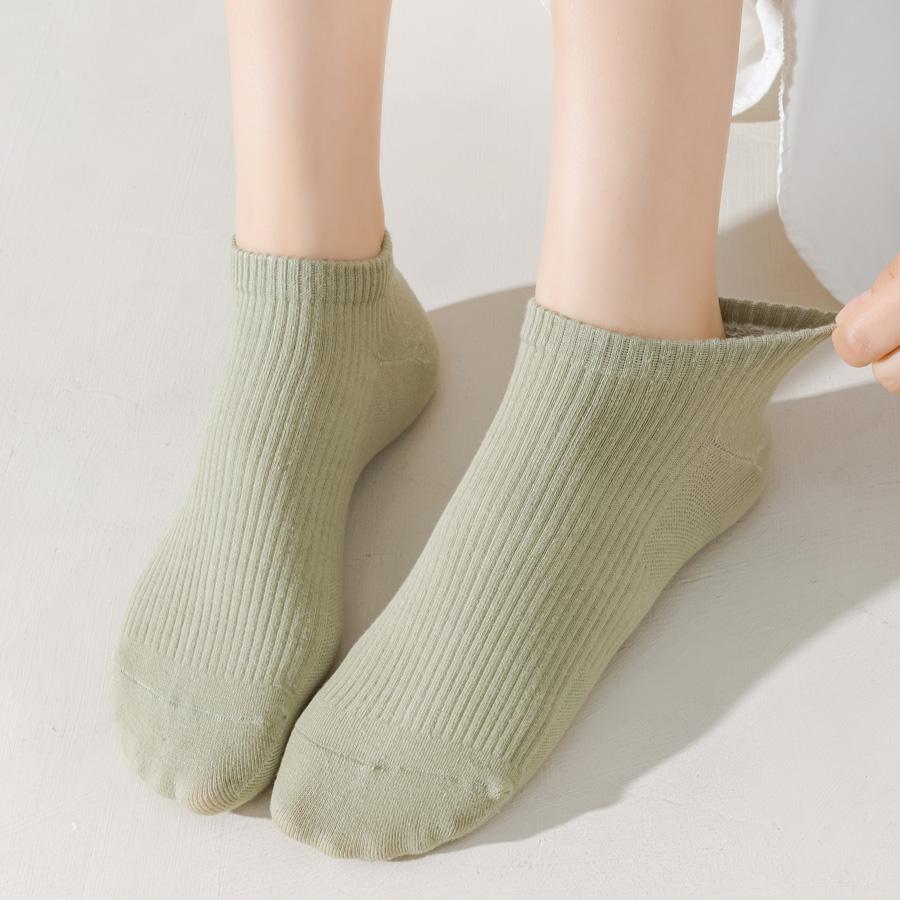 5Pairs Women's Low Tube Cotton Socks Candy Colored Summer Breathable Boat Socks Delicate Soft Comfortable Solid Versatile Sock