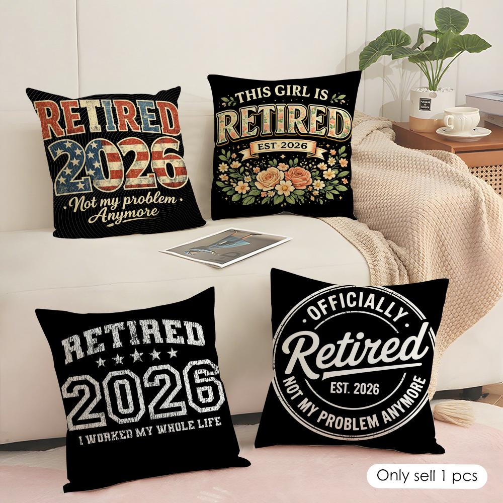 Retired Gift Cushion Cover Short Plush Double-Sided Print Square Throw Pillow Covers Sofa Home Cushion Decor