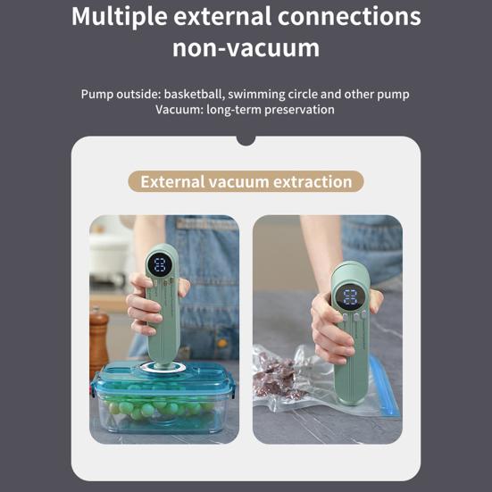 Мини беспроводной вакуумный упаковщик портативный ручной 60kpa с сильным всасыванием быстрая запайка USB перезаряжаемая машина для запечатывания пищевых продуктов