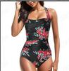 Трендовый женский слитный купальник танкини с рюшами и открытой спиной 2023