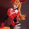 Anime Asuka Langley Soryu Cosplay Costume Women Sexy Leather Jumpsuit Headwear Gloves Suit Bunny Girl Uniform Halloween Costume