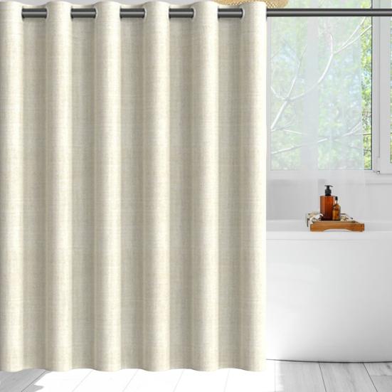 Душевая занавеска штанга проходной толстый материал водонепроницаемый без проколов простая установка уход отель