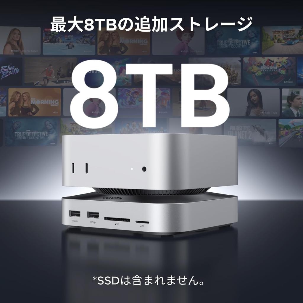 UGREEN Mac mini M4 Docking Station Stand Equipped with an NVMe SSD Expansion Slot Supports 3 Data and SD Card Reader For Mac mini Pro & USB-A