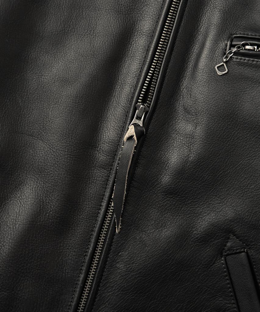 Outstanding Tea-Core Leather Sports Jacket_Black