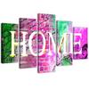 Five Piece Picture Canvas Print Home Wall Inscription Coloured