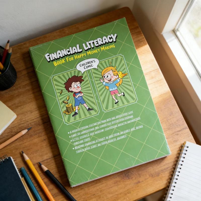 Kids Financial Literacy Book, Children's Comic Style Money Learning Book, All-in-One Money Dictionary for Kids English Book