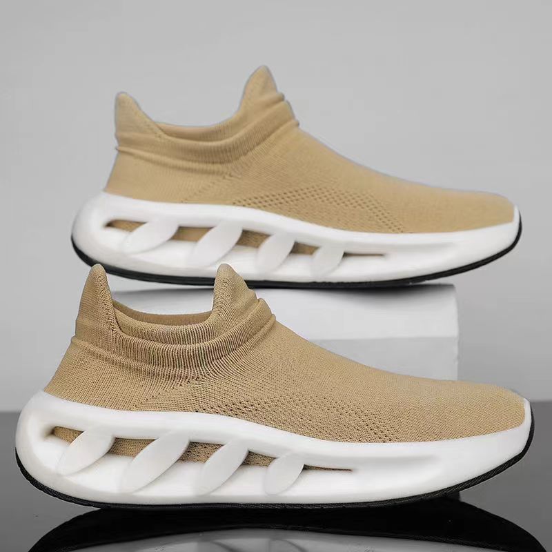 Новые Легкие Плетеные Летние Осенние Весенние Дышащие Спортивные Мягкие Кроссовки Мужские Слипоны Повседневная Обувь M1024