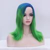 Хэллоуин Косплей Европейский Американский Стиль Леди, Косая Средняя Точка Большой Скальп Темно-Синий Постепенный Переход Зеленый Короткие Волосы Шаль Голова Химическое Волокно