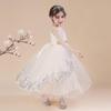 Платье принцессы с блестками, свадебное платье, длинное детское платье с пышным цветочным узором для девочек
