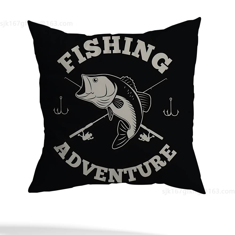 Fishing Master Pillow Case Anti-dustmite Pillowcase Invisible zipper silky short plush Sofa cushion cover
