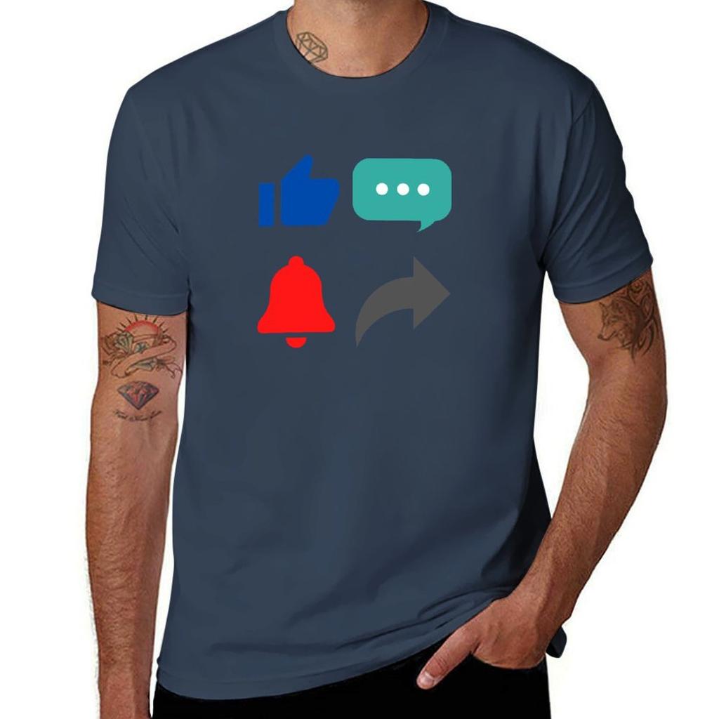 Like Comment Subscribe Share Icons TShirt Work Wear Breathable Tee