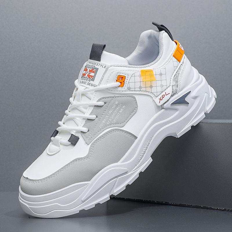 Новая весенняя мужская обувь Модная повседневная обувь Мужская спортивная обувь Трендовая универсальная кожаная обувь на толстой подошве