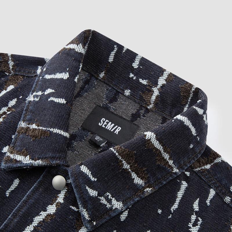 Мужская джинсовая куртка Semir в стиле ретро с жаккардовым узором