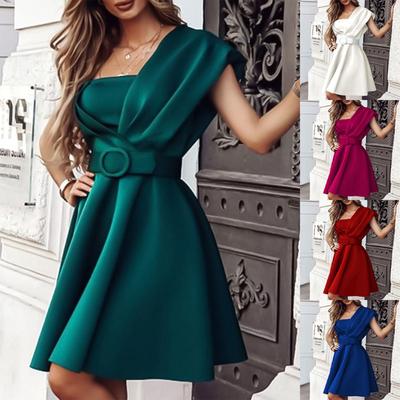 Женское платье без рукавов с полуоткрытым воротником, сплошное цветное сексуальное платье с глубоким V-образным вырезом