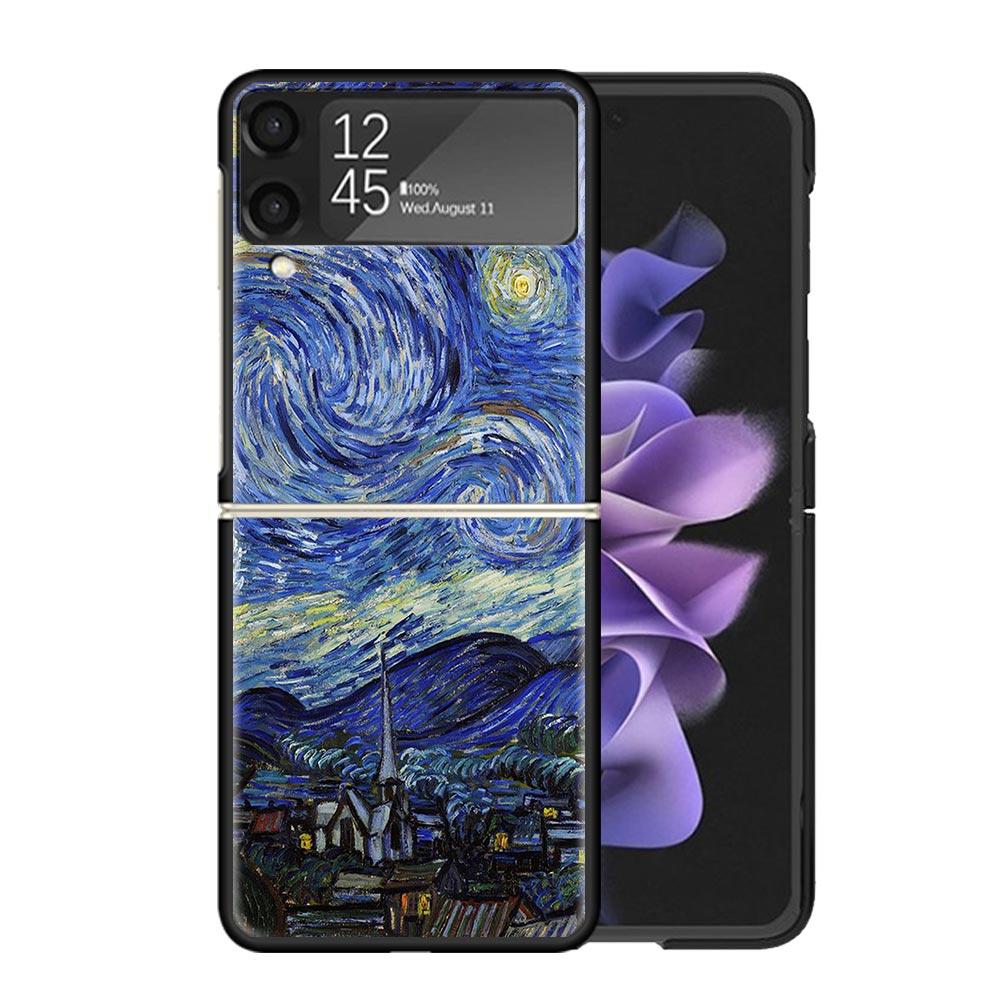 Van Gogh Oil Art Painting Clear Phone Case For Samsung Z Flip 7 6 5 4 3 Galaxy ZFlip7 ZFlip6 ZFlip5 ZFlip4 ZFlip3 5G Print Cover
