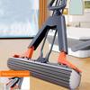 Roller Mop with 2 Super Absorbent Sponge Mop Refills Long Handle Ergonomic Design Self-Squeeze