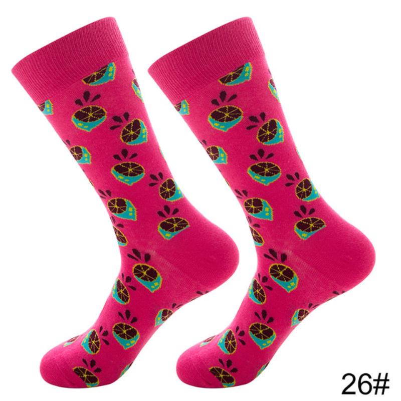 Новые осенне-зимние хлопковые носки для мужчин и женщин, модные трендовые носки, крутые носки с рисунками животных и фруктов