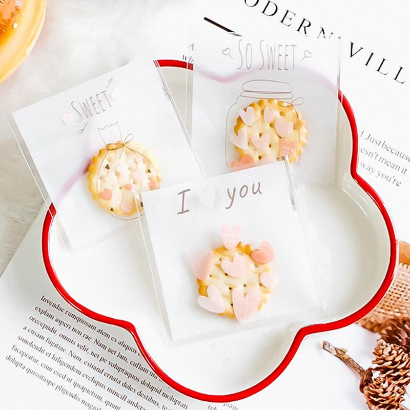 100 шт. мультяшная упаковка для выпечки, пакет для печенья, лунные кексы, закуски, самоклеящаяся упаковка для выпечки