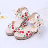 Women 2024 New Platform Wedges Sandals Summer Sapatos Feminino Shoes Ankle Strap Fruit Print Footwear Sandalias De Mujer Pumps