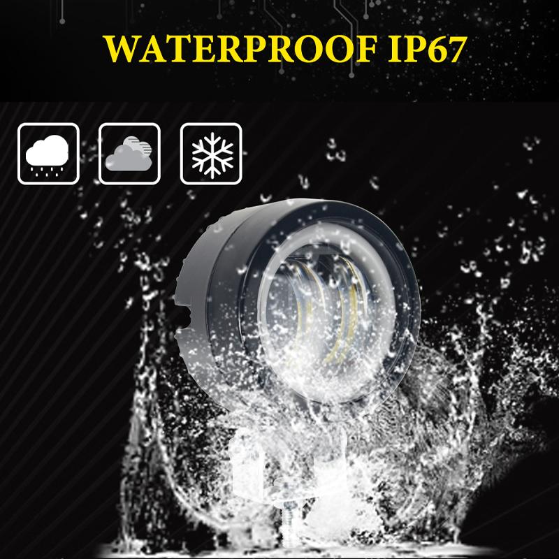 3-дюймовый 20 Вт светодиодный фонарь Angel Eye для мотоцикла, рабочий фонарь, точечный светильник для внедорожника, автомобиля, лодки, грузовика, внедорожника, пикапа, 12 В, 24 В, противотуманная фара для вождения