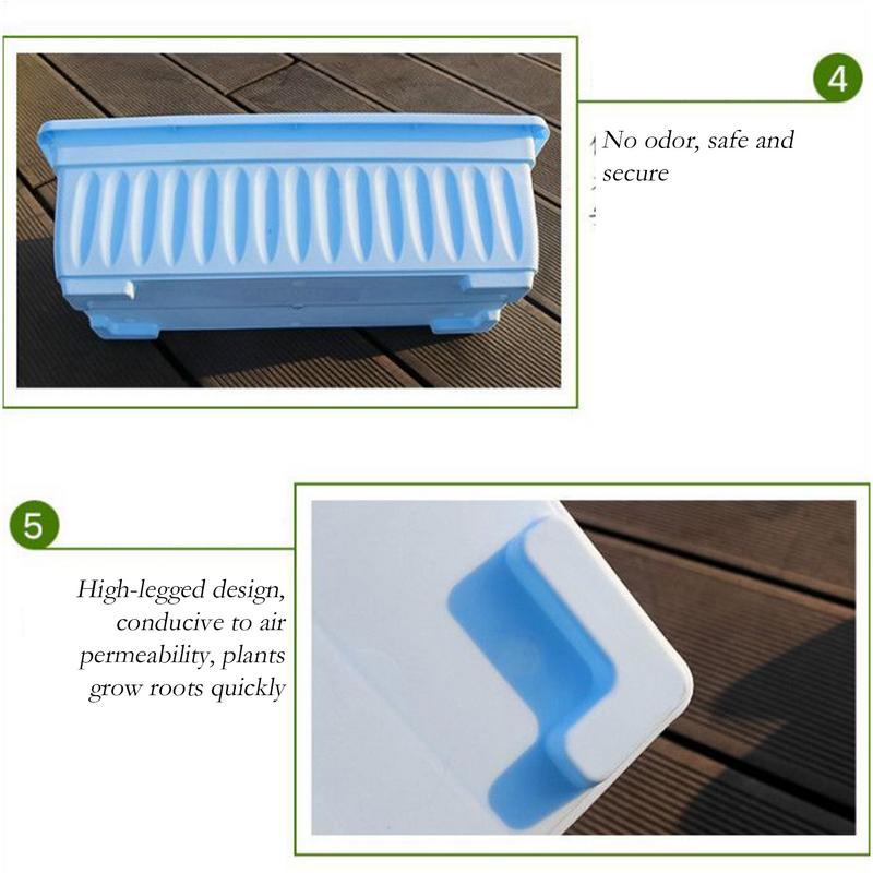 Ящик для растений на окно, оконные ящики для улицы, 6X всепогодный контейнер, встроенные дренажные отверстия, аксессуары для выращивания