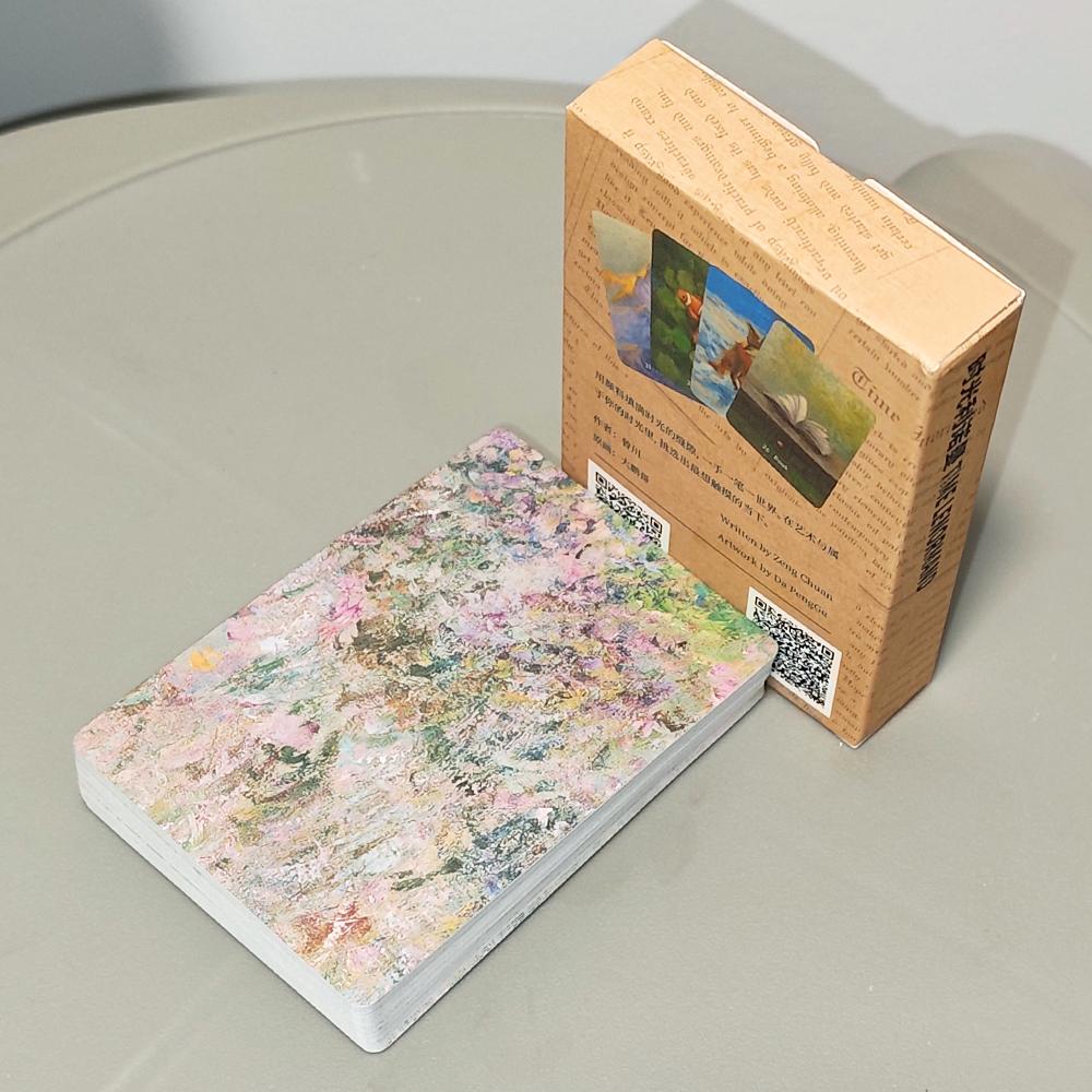 Карты Ленорман Время 38 карт в стиле масляной живописи с дополнительными картами Мужчина/Женщина, напечатанные на картоне с двойным тиснением, 9x6 см