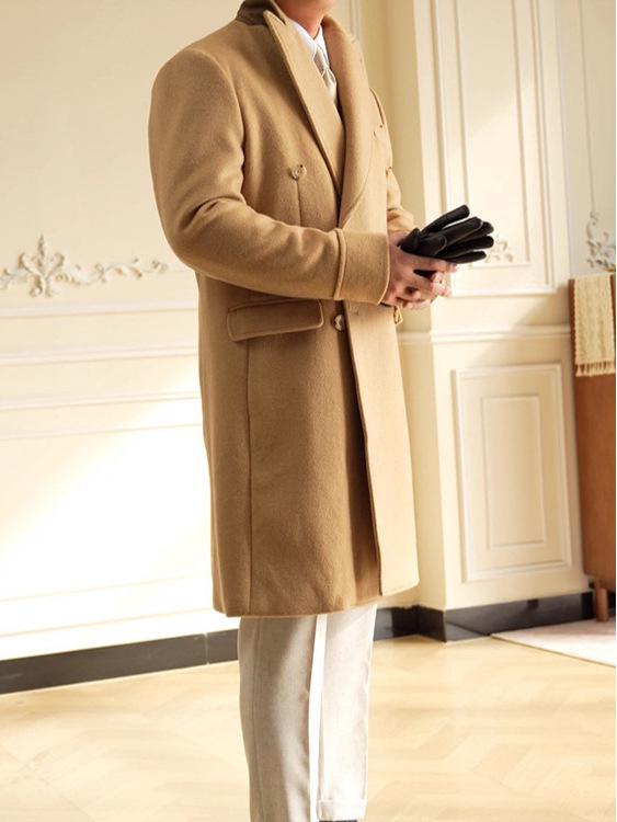 Мужской двубортный шерстяной кейп-пальто Chester от Ruishen Apparel