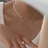 Двухслойная цепочка из стерлингового серебра S925 с змеиными костями, женская, с лезвием, особый интересный дизайн, холодный стиль, французская элегантная цепочка на ключицу