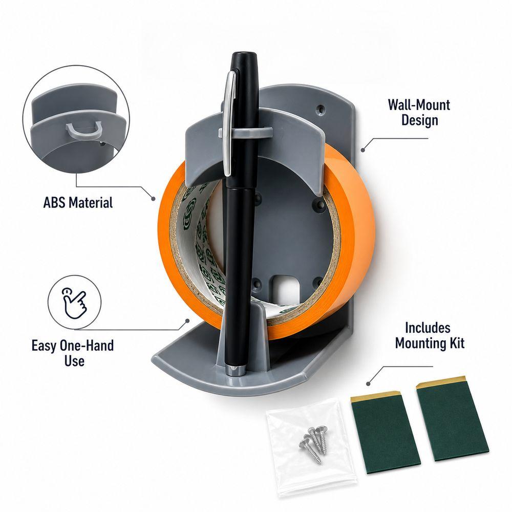 Wall Mounted Labeling Dispenser One-Handed Tape and Label System New Mounted Tape Dispenser Office