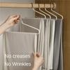 10pcs Seamless Trouser HangerNon-Slip Metal Shirt Trouser Hook Hanger Open Pant Coat Hanger Wardrobe Organzier Clothes Rack