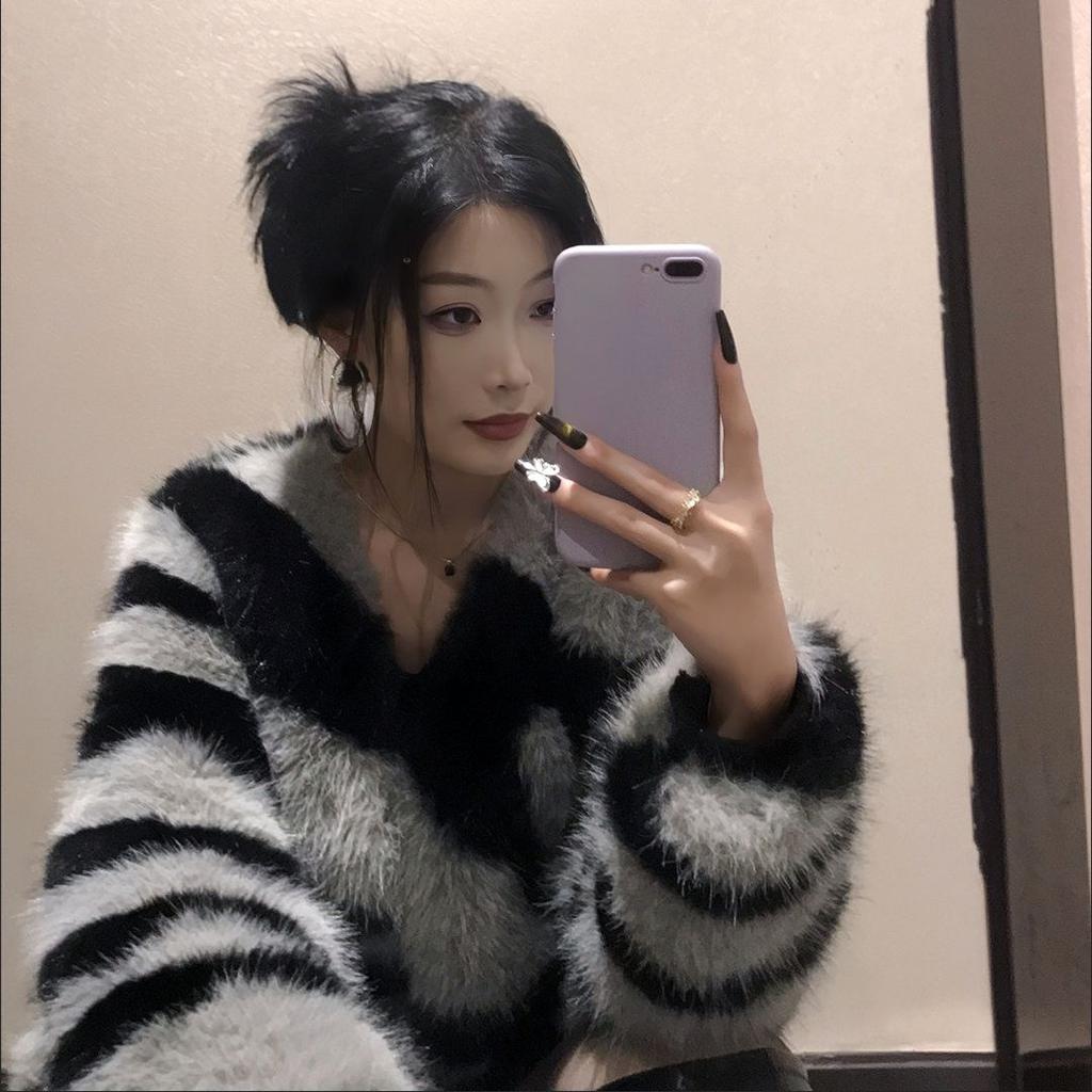 Модное свободное пальто из искусственного меха в полоску зебры для женщин, винтажное и молодежное