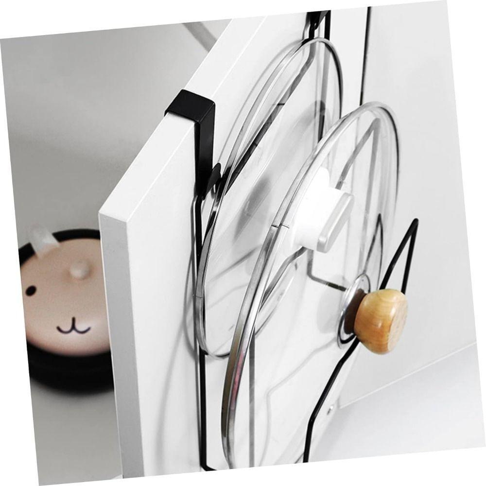 Wall Mounted Pot Cover Rack Suspension Kitchen Storage Rack Portable Lid Rack