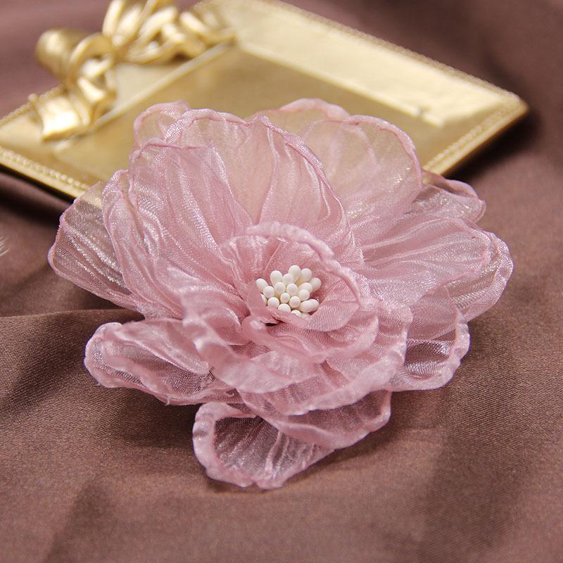 9 см Шифоновая марлевая цветок Искусственная ткань Шелковая головка цветка Для DIY Свадебная вечеринка Домашние украшения Цветочный венок Скрапбукинг Ремесло