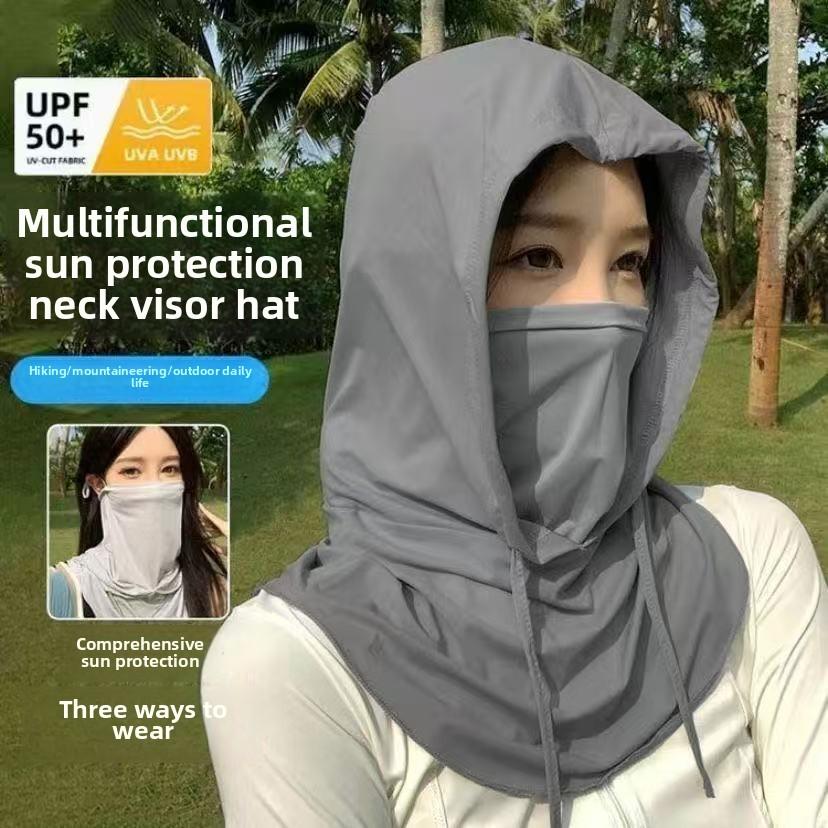 Маска для лица унисекс, шапка, интегрированная защита шеи, полнолицевая велосипедная экипировка, головной убор, шарф Ice Silk