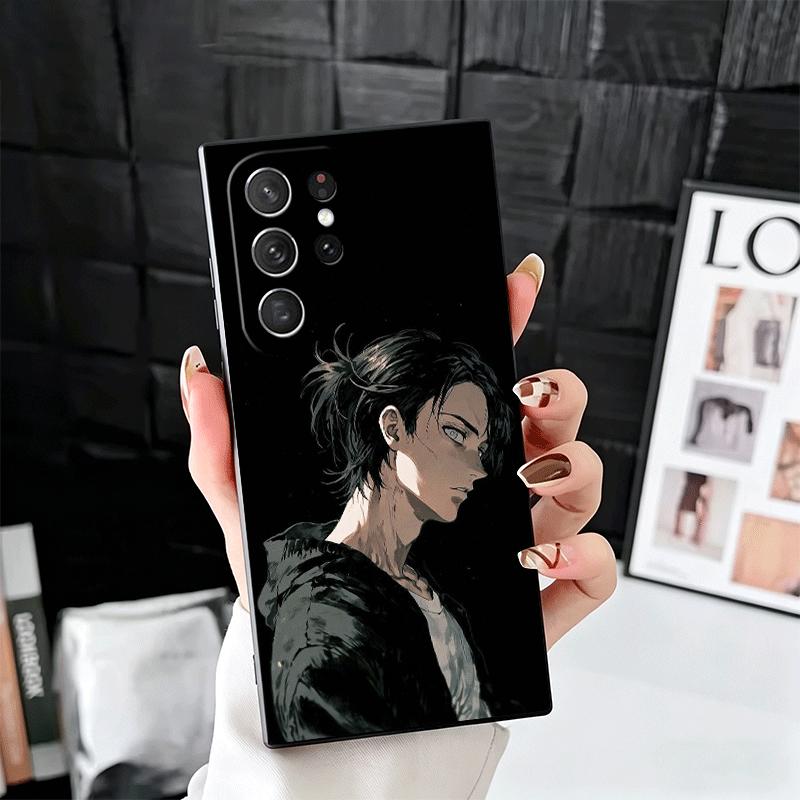 A-Attack On T-Titan Eren Yeager Soft Phone Case for Samsung Galaxy S26 S25 Edge S24 Ultra S23 Plus S22 S21 FE S20 Black Cover Ba