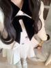 France Winter Elegant Party Two Piece Set Women Bow Short Coat + High Waisted Pleated Skirt Korea Chic Design Skirt Set 2024 New