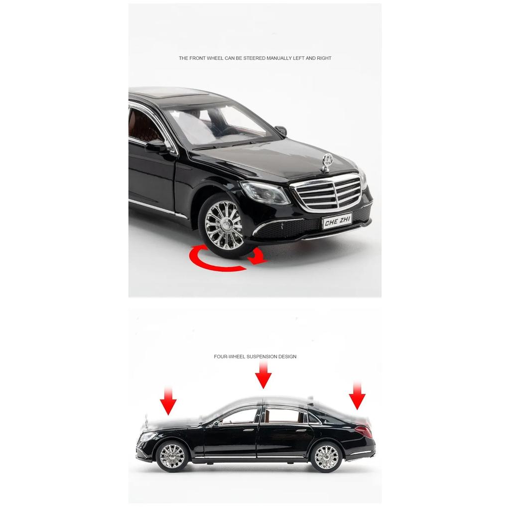 1/24 BENZ E300L E-Class Starlight Headliner Alloy Модель автомобиля из литого металла Игрушечные машинки Звук Свет Коллекция для детей Подарки