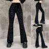 Women's Fashion Casual Pants Vintage Gothic Othic Print High Waist Trousers