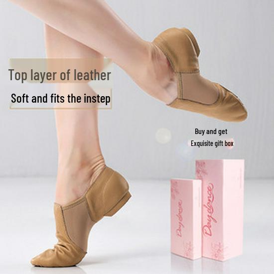 Детские балетные туфли с кошачьей лапкой: Эластичная, Мягкая Подошва, Холщовая Тренировочная Обувь без Шнурков