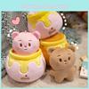 Cream Bear Plush Toy Honey Pot Series Keychain Stuffed Animal With Pp Cotton For Kids Room Decor