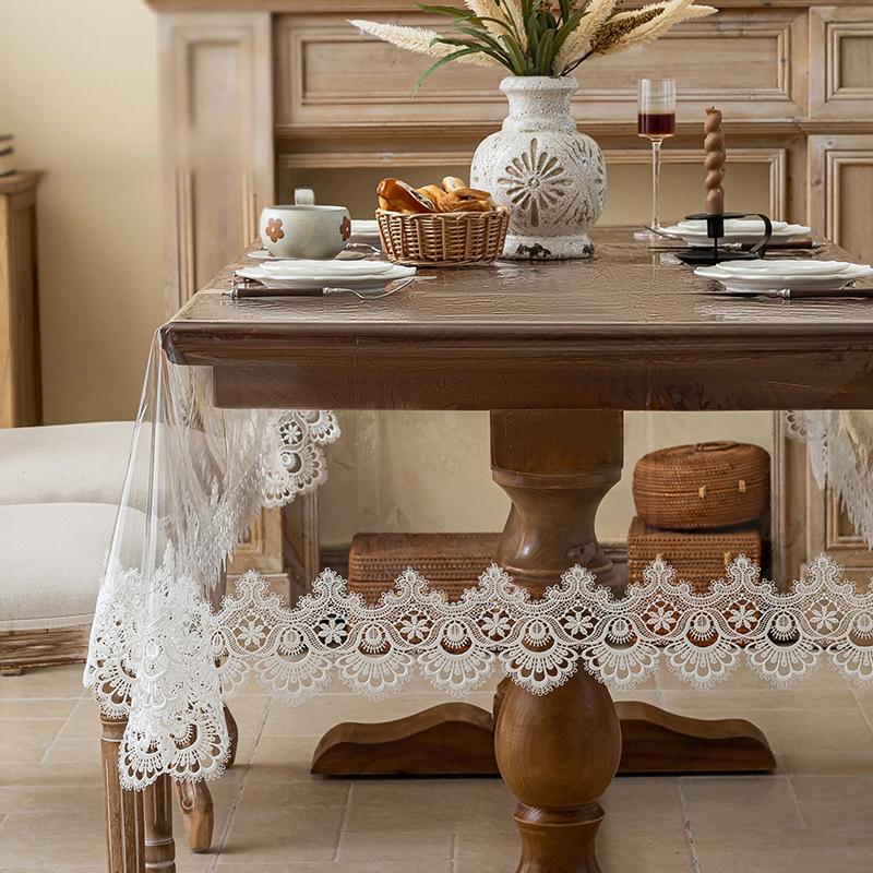 Новая ПВХ Прозрачная Накладка на Стол Водонепроницаемая и Маслостойкая Мягкое Стекло Европейская Скатерть Не Стираемая и Стираемая Прямоугольная Накладка на Обеденный Стол