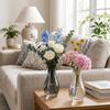 Slanted Mouth Transparent Glass Vase Water Droplet Shape Bud Vase Hydroponic Flower Vase  Wedding