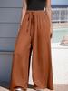 Женские повседневные брюки с широкими штанинами и кулиской, для четырех сезонов, 2025