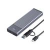 M.2 External Case Ewent EW7022 Aluminum Gray USB 3.2 Gen2 High Speed Compact