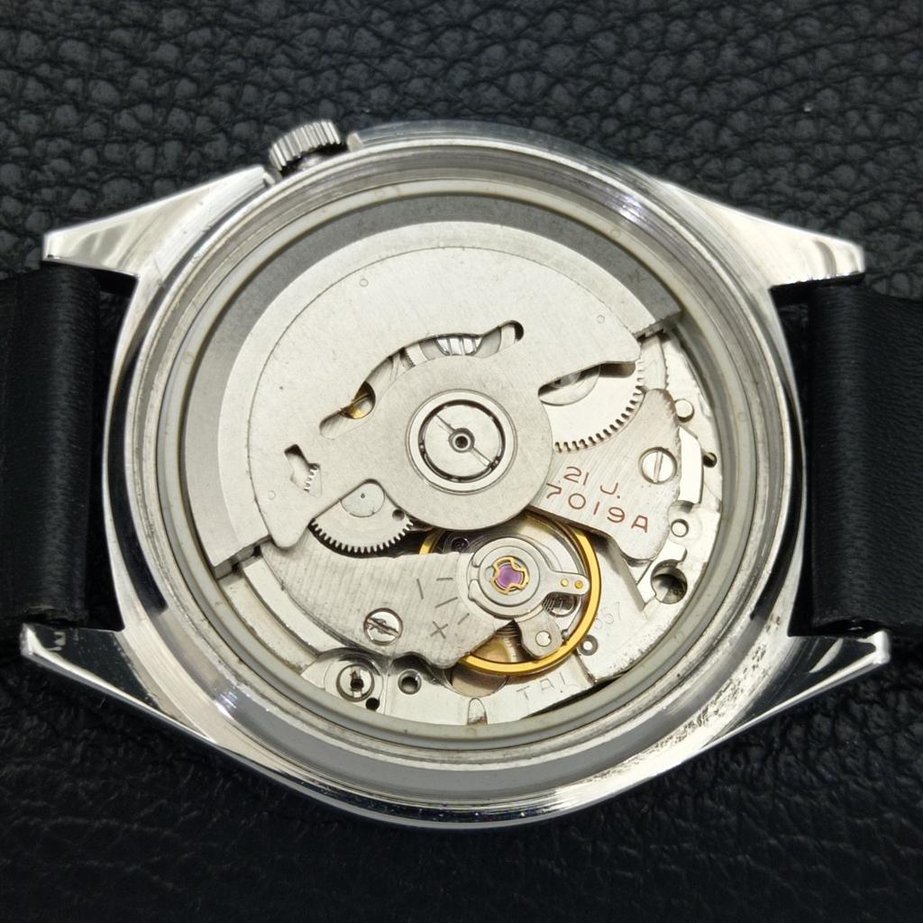 JAPAN 7019A VINTAGE SEIKO 5 AUTOMATIC MENS GOLDEN COLOR DIAL WATCH a701382-5 R206a-a701382