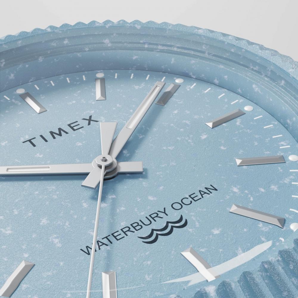 TIMEX Часы Waterbury Ocean Blue Dial из переработанного пластика с минеральным стеклом, кварцевые, 37 мм, часы America TW2V33200