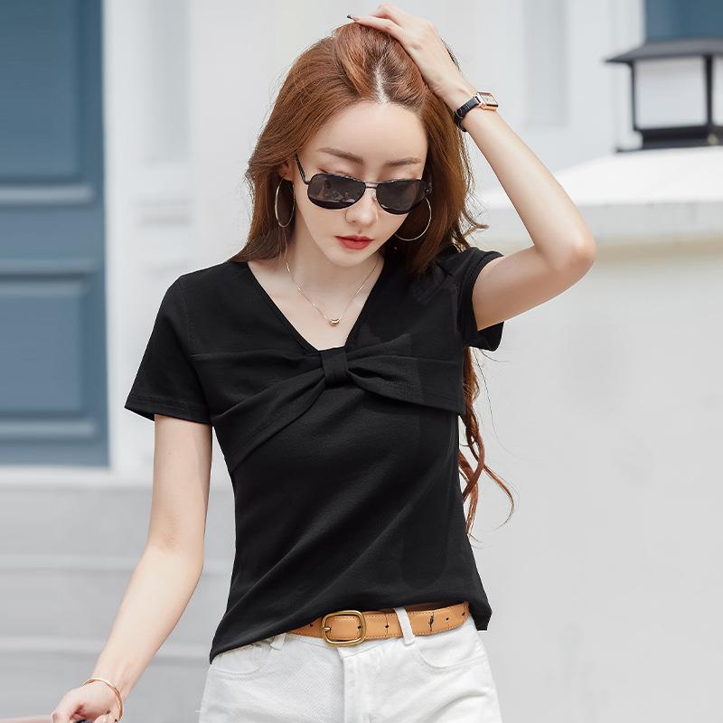 Летняя тонкая футболка с круглым вырезом, пуловер, женские топы с короткими рукавами