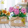 Flower Rose Sunflower Potted Mini Building Blocks 3D Bouquet Model MOC Micro Bricks Children Construction Toys Friend