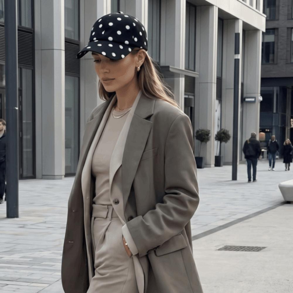 Soft Brim Polka Dot Baseball Cap Polyester Sun Hat Japanese Peaked Hat Women